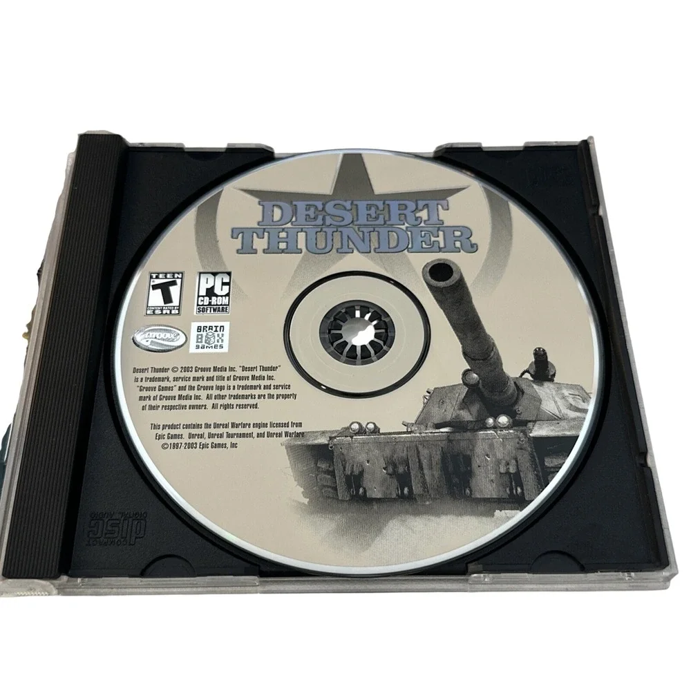 Desert Thunder PC CD-ROM 2003 Groove Games Tank Combat Action Windows XP 98 ME